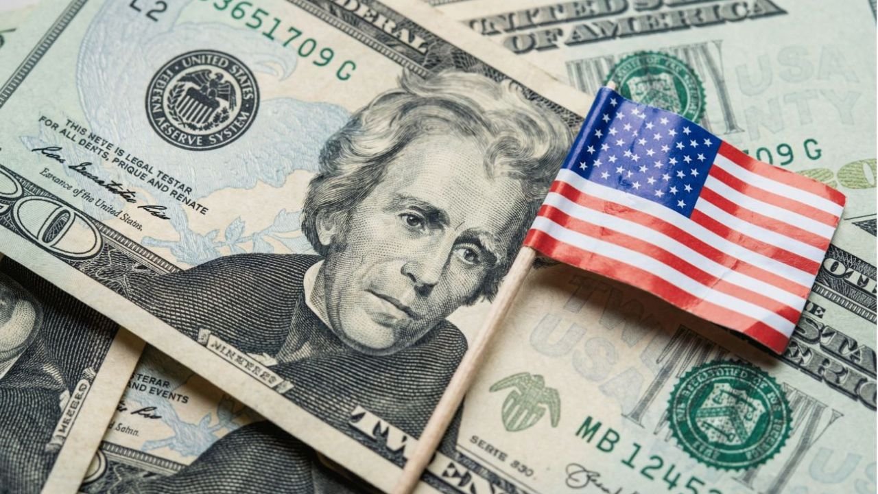 US Dollar And Flag